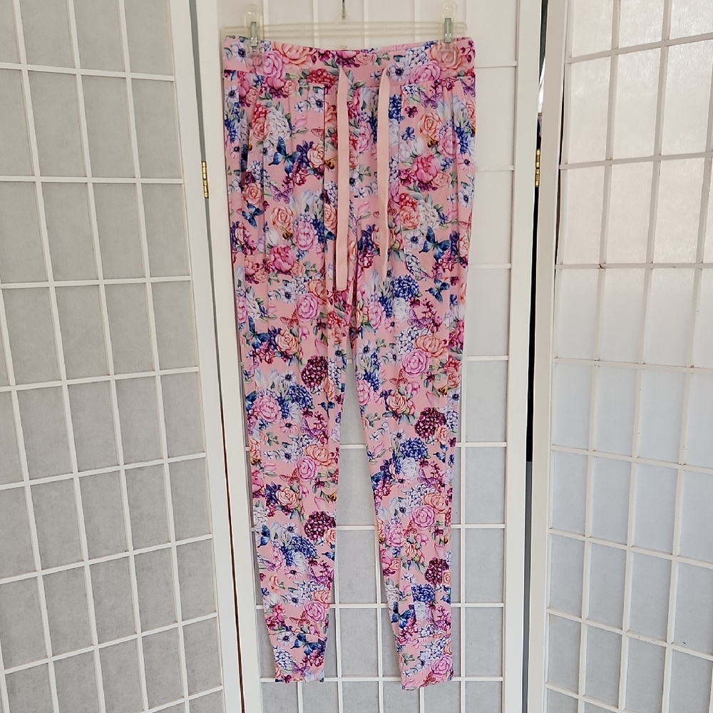 Posh Peanut Pink Floral Pajama Pants with Pockets SP